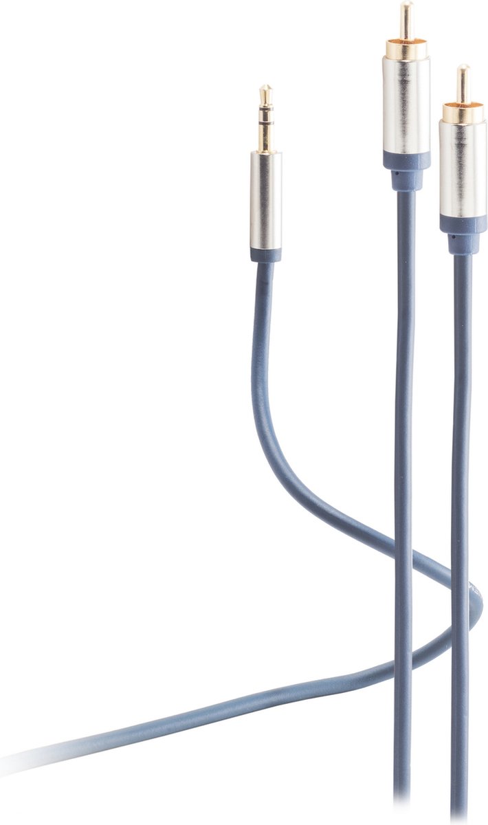 Flexline®-3,5mm Klinken-Kabel auf 2xCinch Stecker RCA, 5m