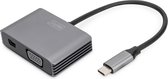 Digitus DA-70825 video kabel adapter 0,2 meter USB Type-C Mini DisplayPort + VGA Grijs