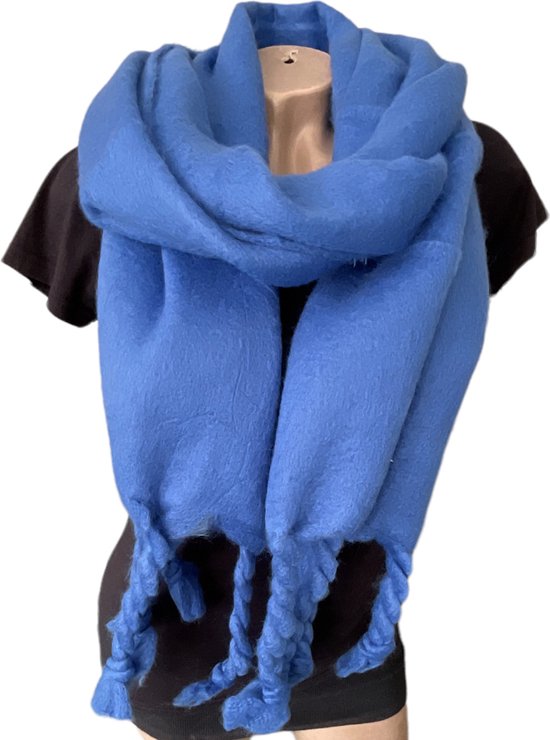 Warme Sjaal - Dikke Kwaliteit - Blauw - 190 x 45 cm (01317#)
