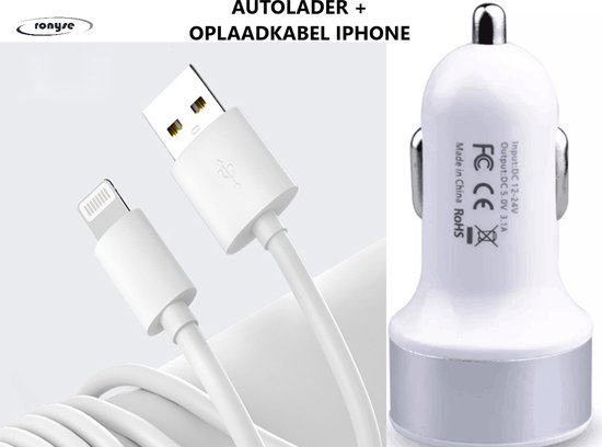 iPhone Oplaadkabel en USB Auto Adapter - Geschikt voor Apple iPhone 12... | bol.com