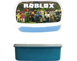 foto van broodtrommel - lunchbox - roblox - blauw - schoolspullen