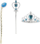 Jobber Toys - Ensemble d'accessoires princesse des neiges 3 pièces - Blauw - Accessoire princesse des glaces - Filles - 3 à 7 ans / La Reine des Frozen