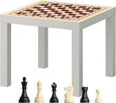 Tafeltje met schaakbord print incl. stukken - wit - MET opdruk stukken