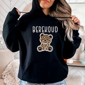 Dames hoodie zwart Berekoud met beer. Warme hoodie-warme trui- Maat S