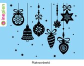 Inepien | herbruikbare raamsticker | Kerstmis | kerstballen | zwart