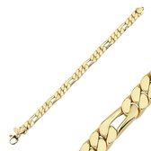 Gouden figaro schakelarmband 19.5 cm 7.5 mm 14 karaats