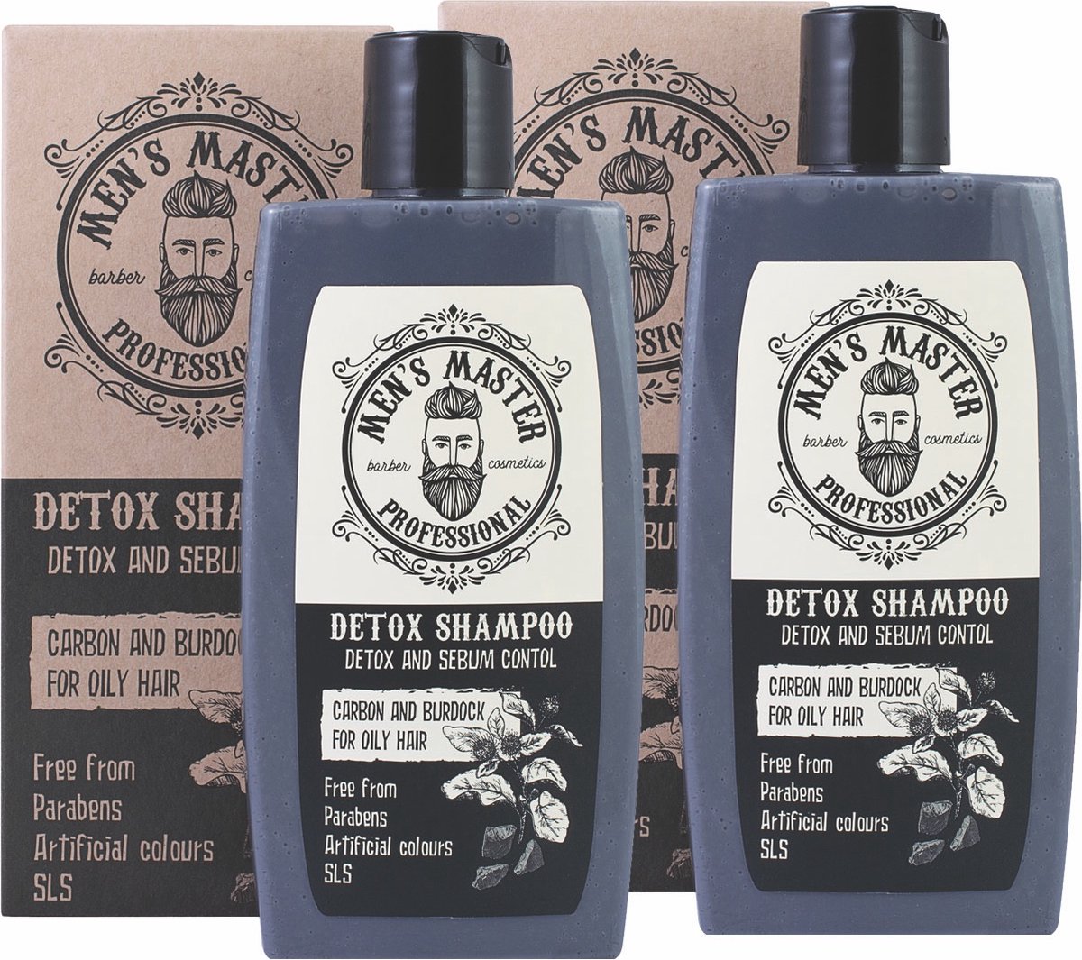 Men's Master Detox Anti Roos Shampoo Mannen - Vermindert Roos, Jeuk, Haaruitval - Voordeelverpakking - 2 x 260ML