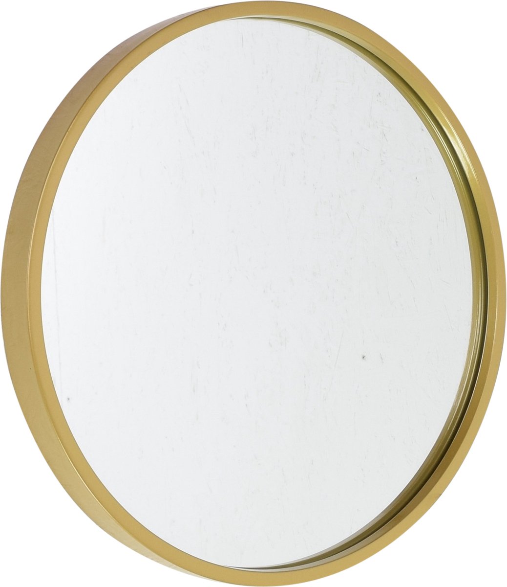 Fragix Boston wandspiegel rond - Goud - Metaal - Ø35cm - Industrieel