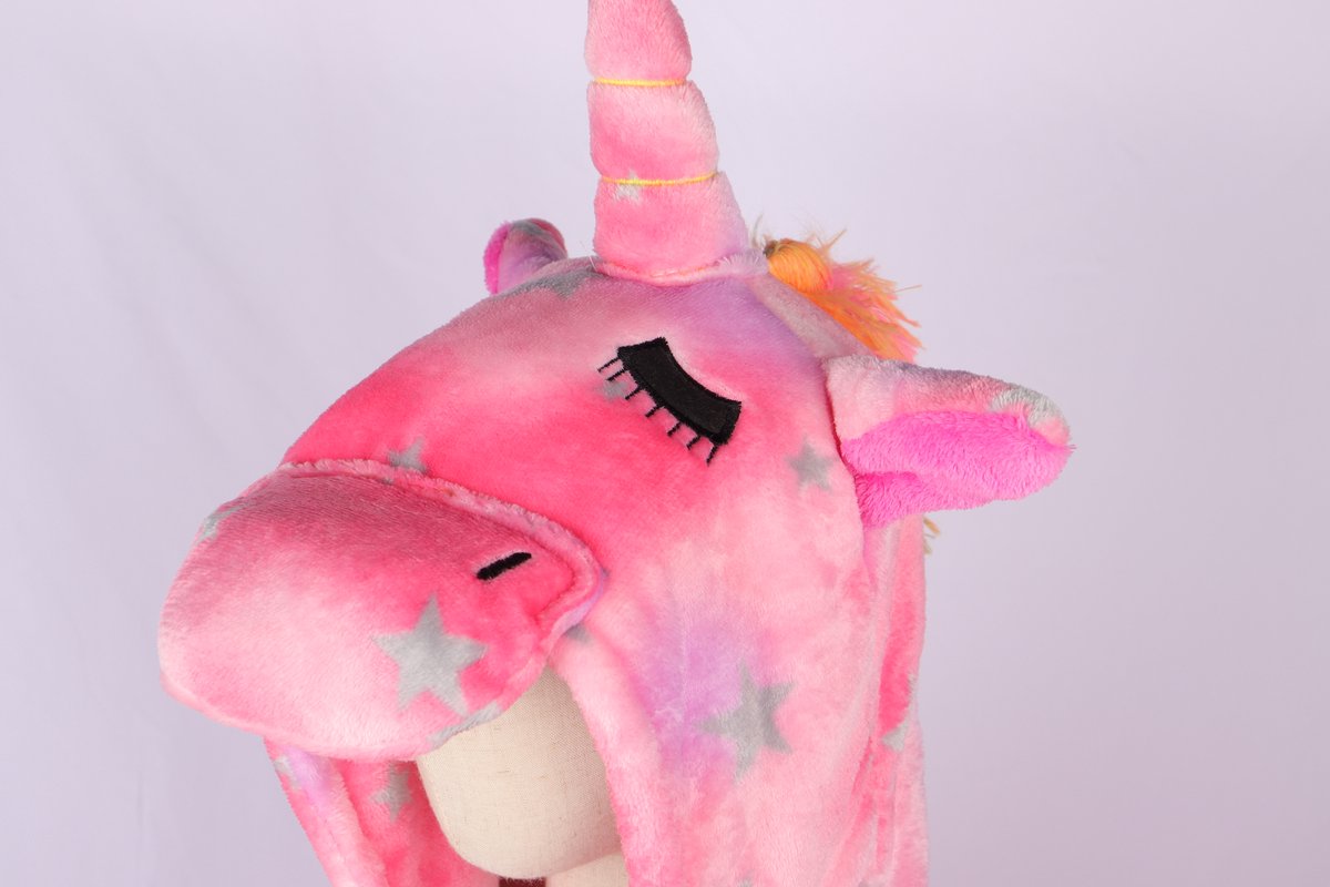 Joya Kids® Eenhoorn Onesie | Unicorn roze huispak | Verkleed kostuum kinderen | verkleedkleding jurk | Maat 98/104 (100) + Haarband | Cadeau meisje — afbeelding 4
