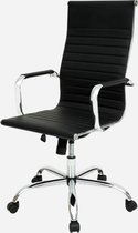 Easyfold® Bureaustoel- Zwart- Verstelbaar- Chroom frame- Ergonomische rugleuning-