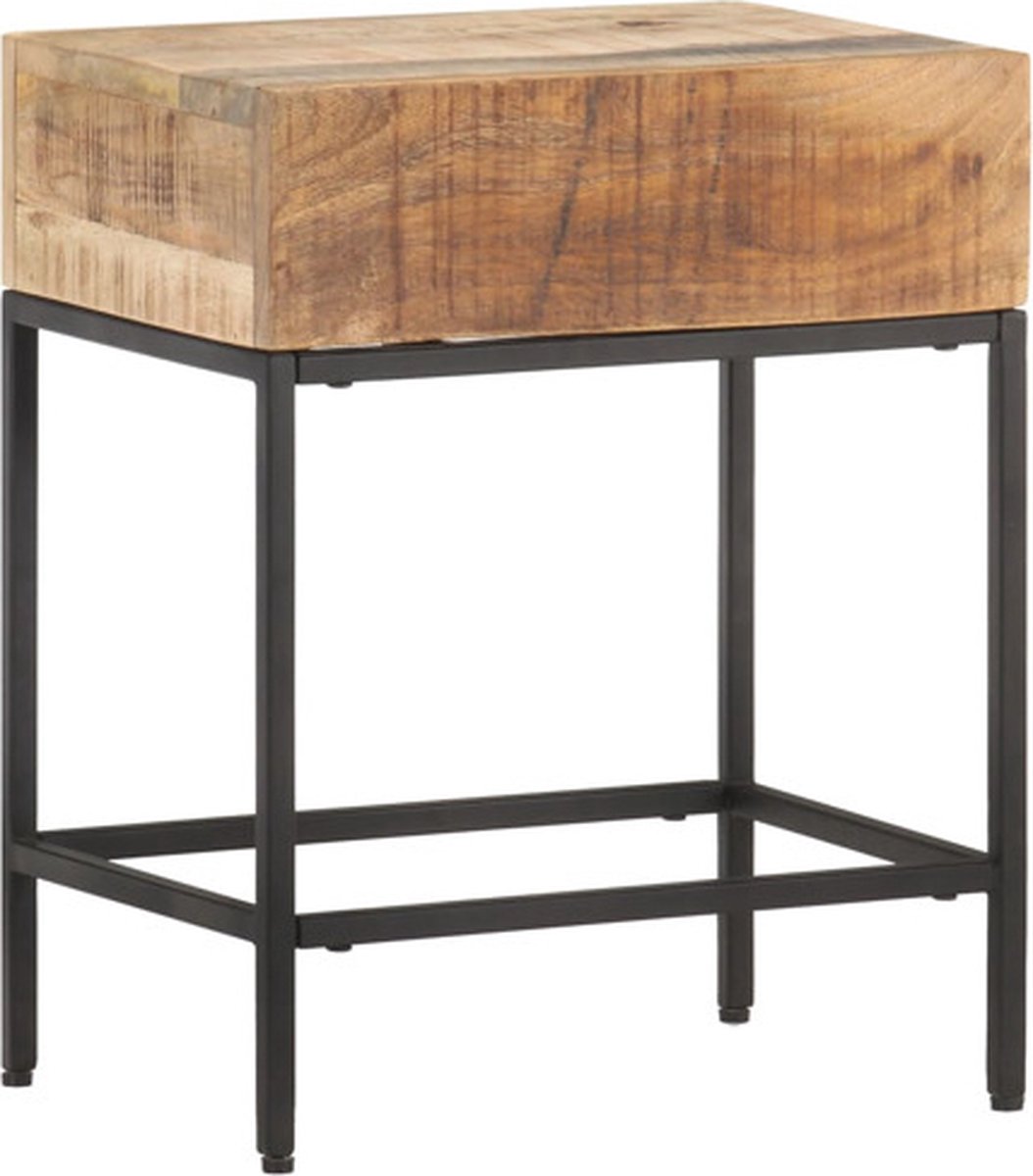 vidaXL Bijzettafel - 40x30x50 - cm - massief - ruw - mangohout Bruin