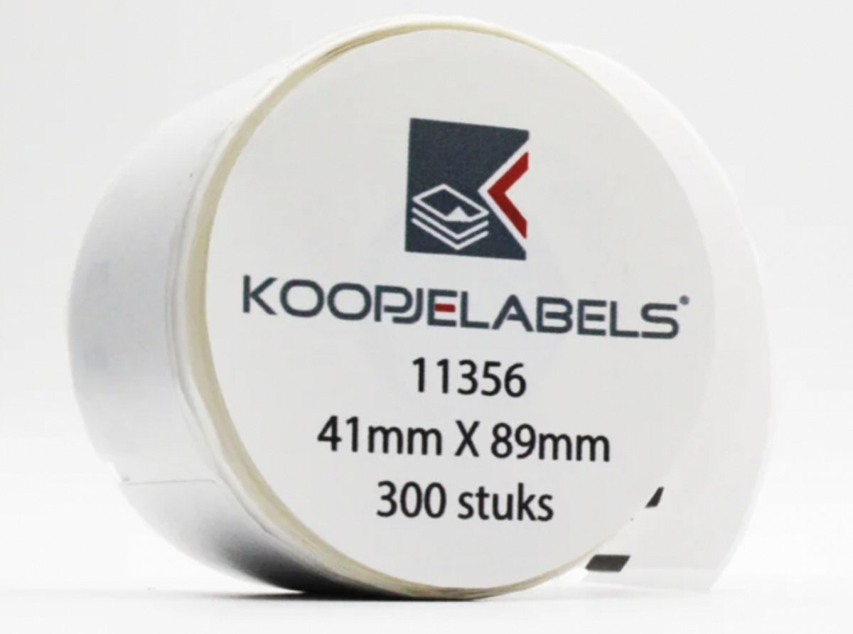 Koopjelabels® | Dymo 11356 / S0722560 Compatible multifunctionele labels, permanent, 89mm x 41mm, 300 labels per rol, naam badge labels