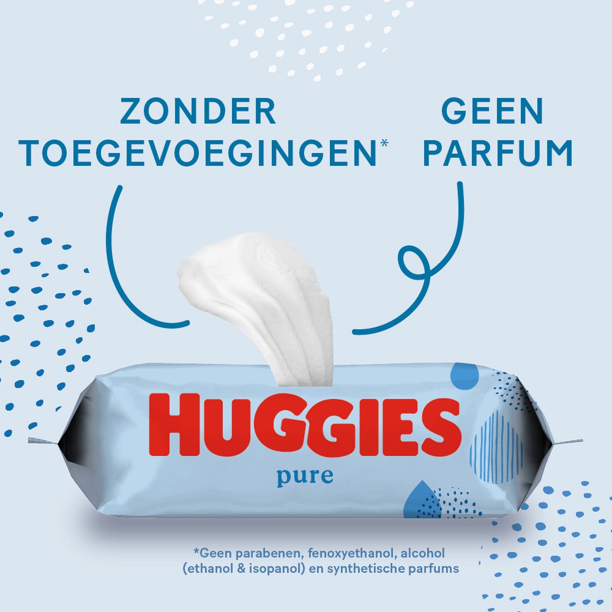  Lot 18 packs de 56 lingettes bébé Huggies Pure à 16,40 €