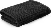HOMLA Naltio zwart gestreepte handdoek 100% katoen 50x90 cm