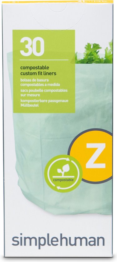 Sacs à déchets compostables, 4 litres, code Z, 30 pièces - Simplehuman |  bol.com