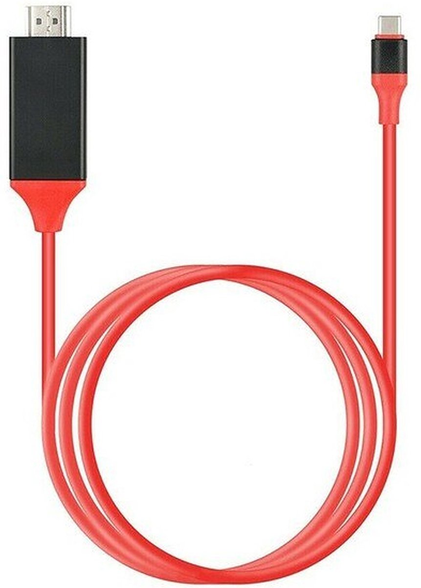 Joyroom® USB-C 3.1 Naar HDMI 4K Kabel - 2 Meter - Hoogwaardige Kwaliteit - 4K Bij 30Hz - Rood