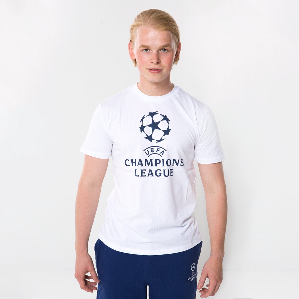 Champions League logo t-shirt senior - wit - maat XL