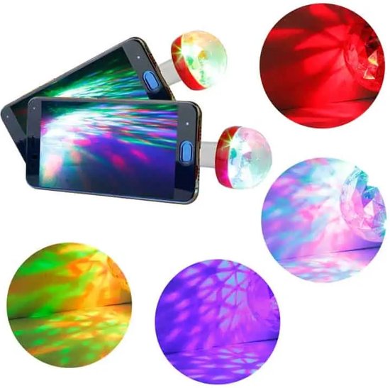 Smartphone discolamp - Discobal - LED - Sound activated - Universeel - Kunststof - Multicolor