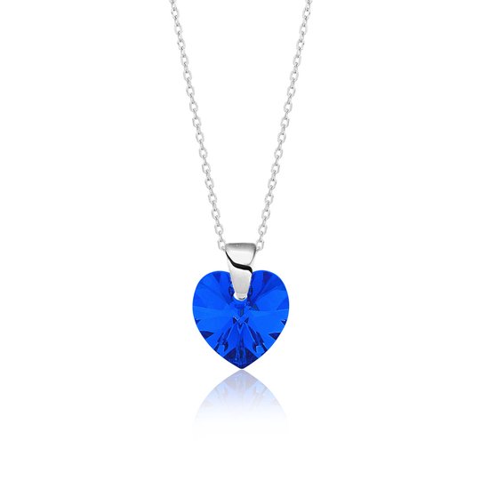 Montebello Ketting Amy HZ88 - 925 Zilver Gerhod. - Swarovski® Hart - Ø10mm - 45cm