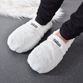 MikaMax Magnetron Sloffen Deluxe - Hot Feet Sloffen - Magnetron Sokken - One Size Fits All - Lavendel Lijnzaad - Snel en Makkelijk Opgewarmd - Wit