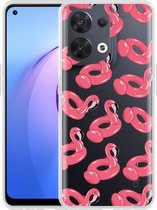 Oppo Reno8 5G Hoesje Inflatable Flamingos - Designed by Cazy