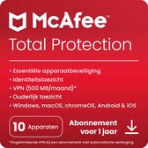 McAfee Total Protection Beveiligingssoftware - 1 Jaar / 10 Apparaten - Nederlands - PC/Mac/iOS/Android Download