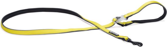 Beeztees Safety Gear Parinca Premium - Hondenriem - LED - Nylon - Geel - 150X2,5 cm