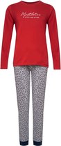 Happy Shorts Dames Kerst Pyjama Shirt + Broek Rood / Reindeer - Maat L