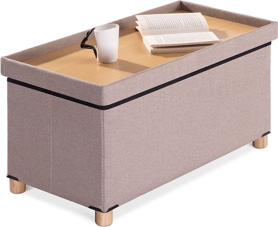 Opvouwbare Opberg Poef - Hocker – Bench – Bench with Storage space - Zitkist – Woonkamer accessoires   76 x 38 x 40 cm