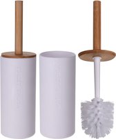 Koopman Toiletborstel met Houder - Wit en Bamboe