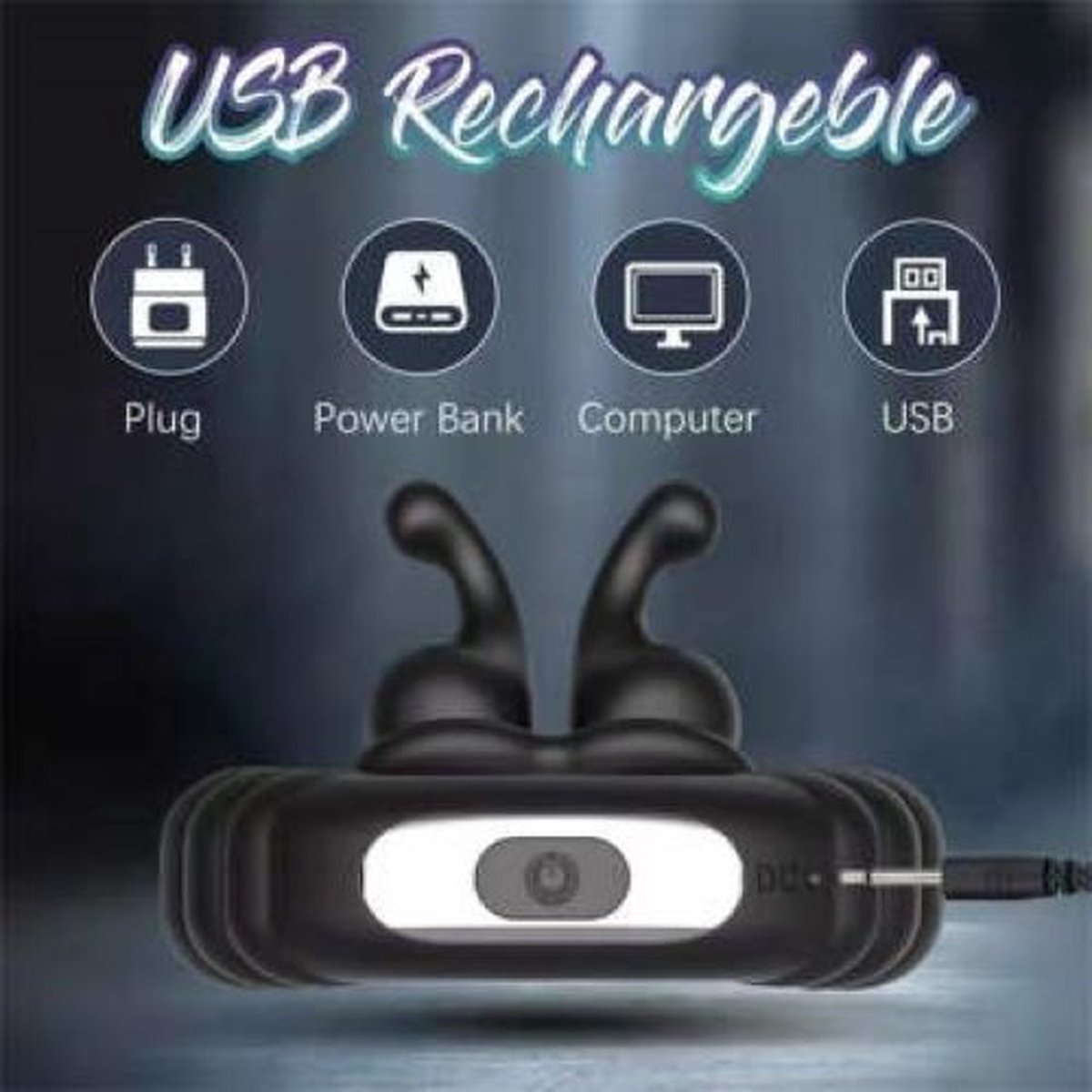 Goedkoopste Vibrerende penisring - 10 verschillende standen - usb kabel - zwart - waterproof