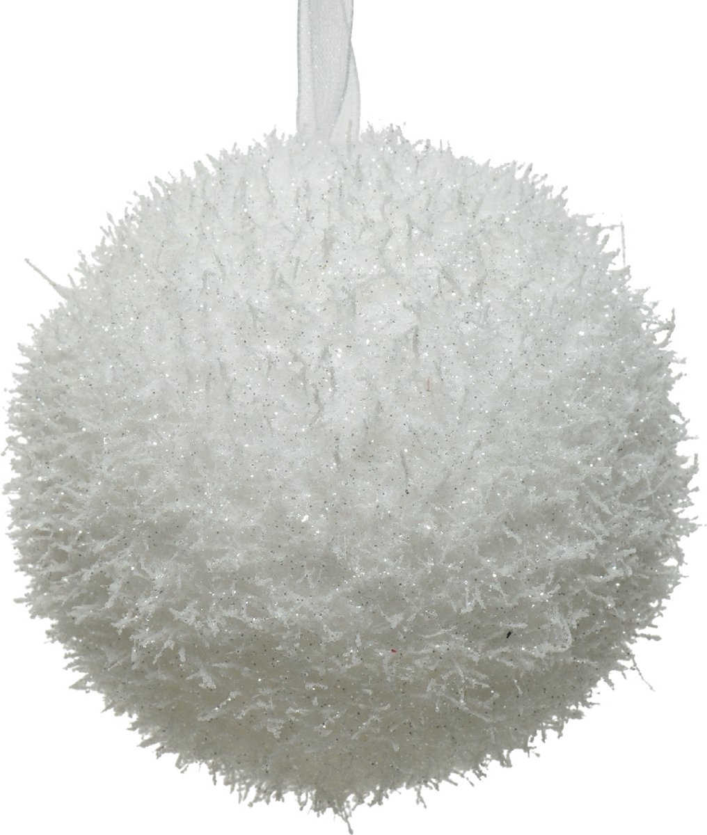 Decoris kerstbal foam ijs D10cm wit dia10.00cm