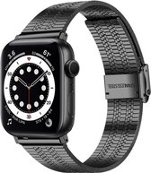 Fungus - Smartwatch bandje - Geschikt voor Apple Watch 38 / 40 / 41 mm - Series 1 2 3 4 5 6 7 8 9 SE iWatch - Metaal - Zeven schakel - Zwart