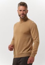 BOSS Musso slim fit trui wol - heren coltrui - midden beige - Maat: XXL