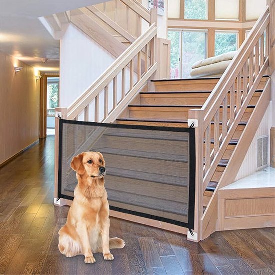 Barrière Escalier Enfants/Animaux - Fixation Sans Perçage - Ouverture 180° - Noir (85-95 Cm) - Sécurité Bébé