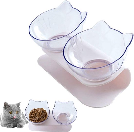 Verhoogde kattenbak - metalen kattenvoercontainer, stabiel basisontwerp kattenvoeder, voerbenodigdheden voor huisdieren voor gebruik binnenshuis