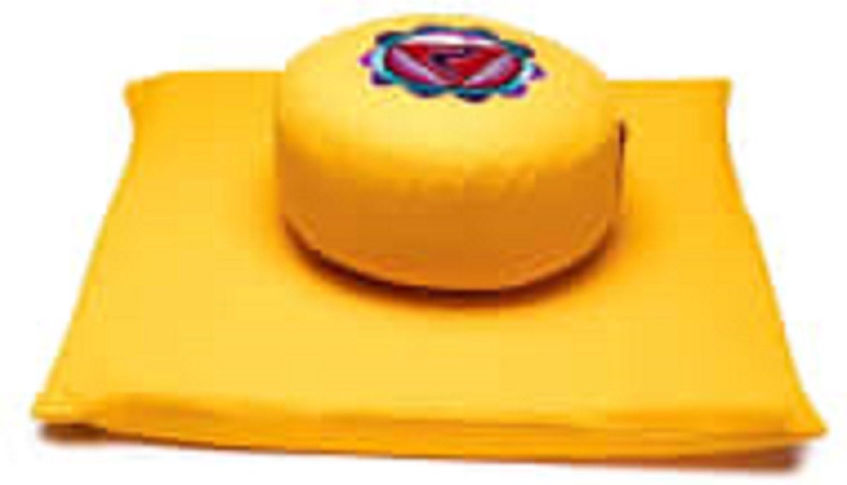 Meditatie SET geel 3e Chakra - Meditatie mat & Meditatie kussen