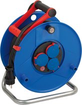 Brennenstuhl Garant IP44 industrie-/bouwplaats kabelhaspel, 25m van speciale kunststof (bouwplaatsgebruik en permanent buitengebruik, Made in Germany) blauw