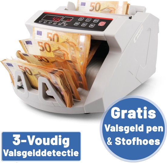 SCANNUM® - Biljettelmachine - 3-Voudig Valsgelddetectie - 1000 Biljetten/minuut - Hendel - Geldteller - Geldtelmachine - Geld teller