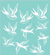 Raam sticker vrolijke Zwaluwen 10 stuks - Vogels - Decoratieve - Wall-Art - Bird -