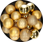 Kerstballen - 20x stuks - goud - kunststof - 6 cm