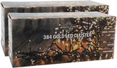 Clusterverlichting lichtsnoeren - 2x stuks - goud - 240 cm - 384 leds
