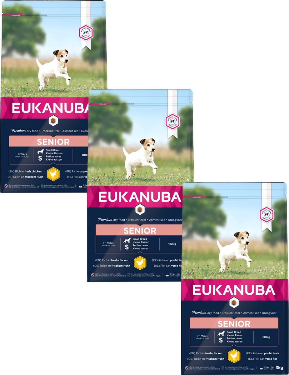 Eukanuba Caring Senior Small Breed Kip - Hondenvoer - 3 x 3 kg