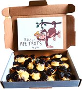 Fier de toi - Boîte aux lettres cadeau Apetrots avec carte de vœux - têtes de singe - Snoep dans la boîte aux lettres - bonbons par la poste
