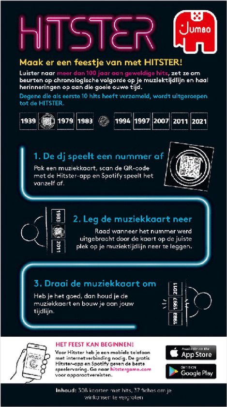 Jumbo - Hitster Original - Nederlandstalig Partyspel - Actiespel