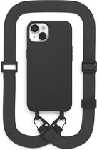 Change 2 in 1 Bio Case Big Belt edition - geschikt voor iPhone 14 Plus - afneembare schouderband - nekkoord - duurzaam - eco vriendelijk - gemaakt van bio-materialen - Black