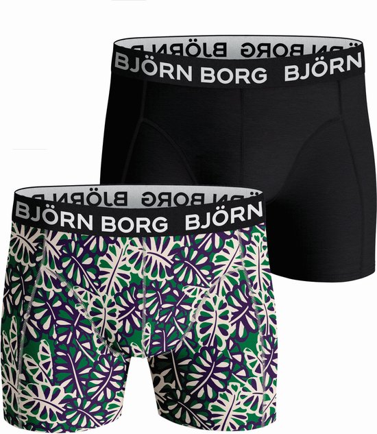 Björn Borg Cotton Stretch boxers - heren boxers normale lengte (2-pack) - multicolor - Maat: M