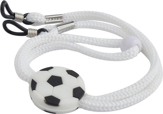 Fako Bijoux® - Brillenkoord - Kids - Nylon - Voetbal - Wit