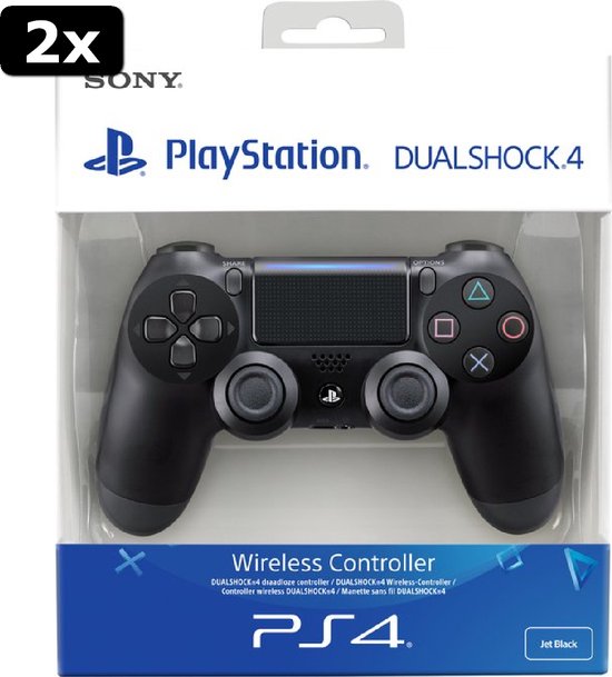 2x Sony DualShock 4 Controller V2 - PS4 - Zwart