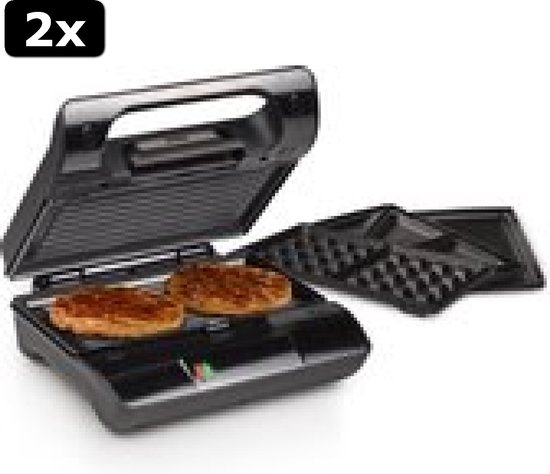 DeLonghi 0179415012 Contact grill, staal/zwart
